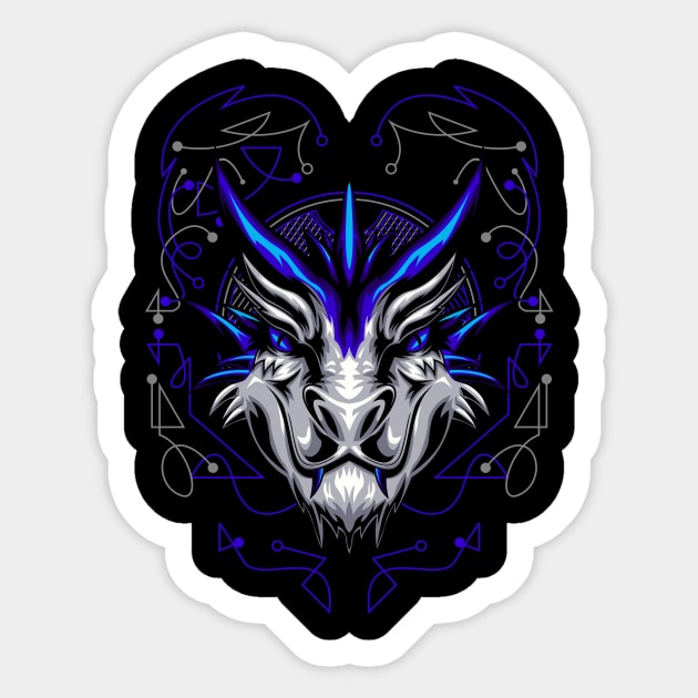 dragon head mask Sticker by SHINIGAMII